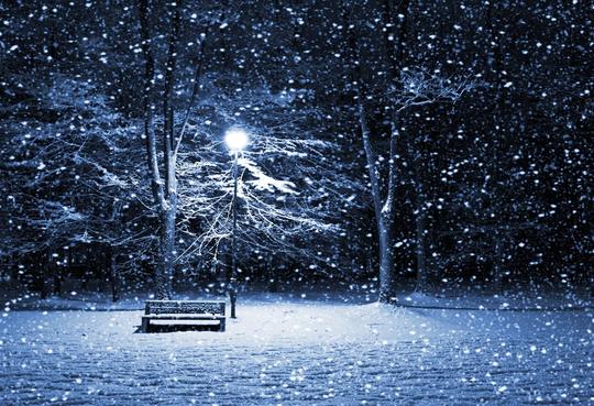 夜晚寒冷的雪地-素材公社tooopen.com