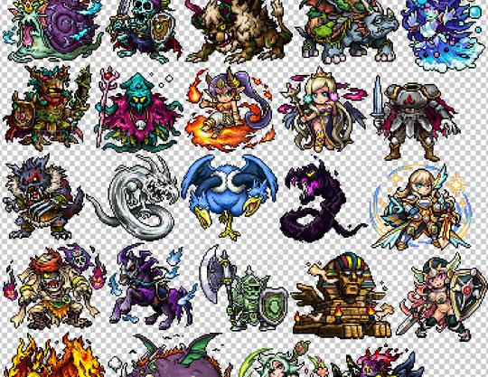 静态像素怪物素材角色人物卡通q版rpg手游游戏素材