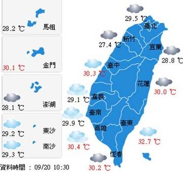 台北昨天什么天气预报