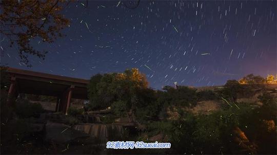 璀璨夜空唯美景色固定镜头延时拍摄出光效轨迹运动高清视频实拍