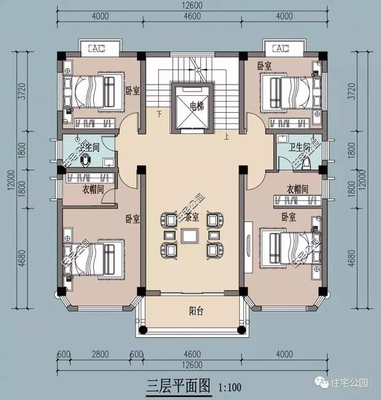 带室内电梯,12x13米五层高端欧式别墅(全图+预算+视频