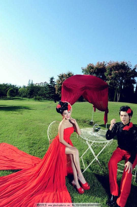 婚纱照婚纱摄影素材婚纱图片下载人物图库合影唯美红色