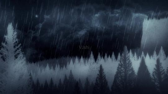 卡通黑森林下雨_1280x720_高清视频素材下载(编号:)