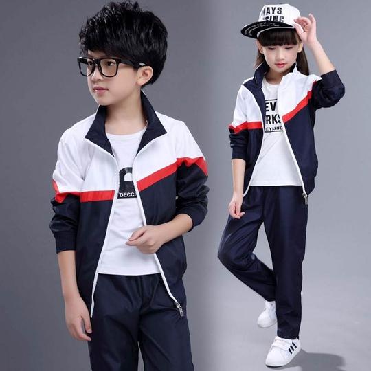 运动服男童女童小学校服春秋新款蓝色班服1-6套装中学生儿童年级