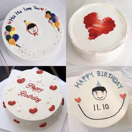 深圳广州同城配送韩式小清新款网红生日蛋糕情侣闺蜜男神女神爆款