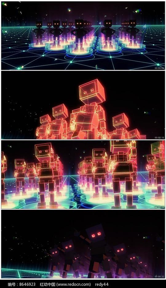 舞曲机器人动感舞台背景mov素材下载编号8646923红动网