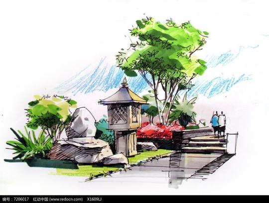专辑景观方案意向景观手绘素材意向手绘透视效果图专辑当前