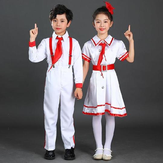 。小学生大合唱服演出服唱红歌架子鼓儿童男毕业班朗诵主持表演