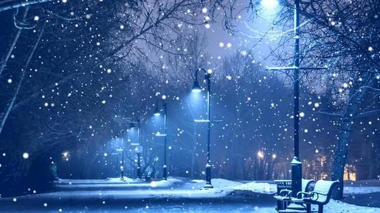 伤感下雪街景唯美下雪背景-歌舞场景