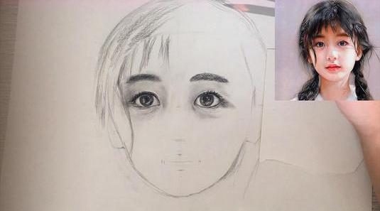 人物素描小女孩,铅笔素描画10岁女孩秦腔秦腔四贤册
