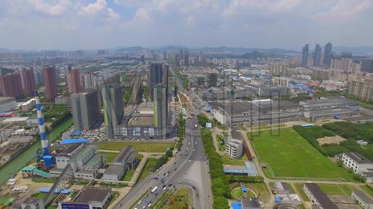 新区大景航拍城建航拍车流4k_3840x2160_高清视频素材