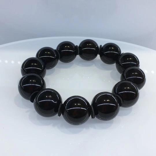精品翁珀手串缅甸琥珀中的黑珍珠配戴低调奢华重41克尺寸18mm