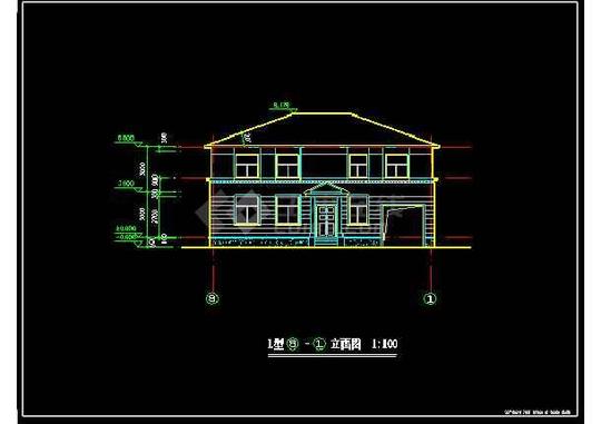 创业农庄l型别墅cad建筑设计图