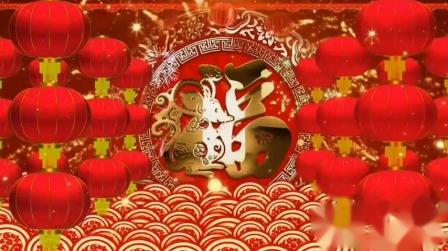 福气要来到歌唱儿童学生元旦春节喜庆大气福气舞台表演led背景视频素材