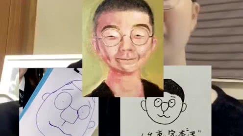 “一分钟画李诞”别人画李诞一分钟，和毛毛姐连麦抖音直播的李诞:五秒钟!