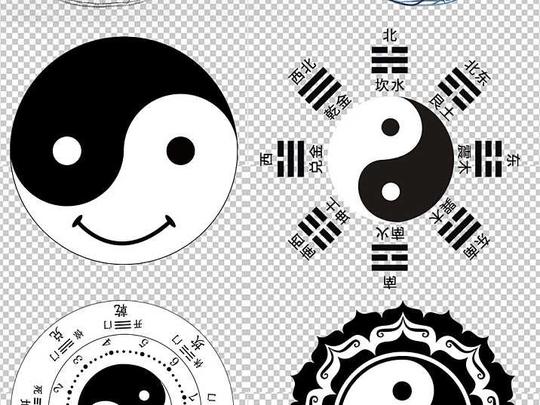 太极阴阳五行八卦图中国风算命风水设计素材