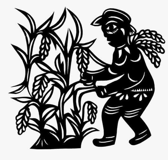 中国风人物传统艺术镂空剪纸素材