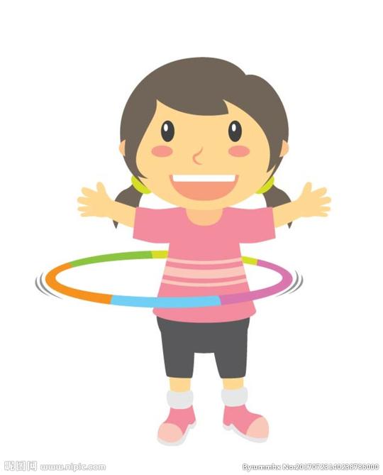 卡通矢量正在转呼啦圈的女孩素材图片免费下载_高清卡通手绘p