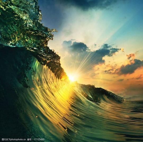 霸气海浪素材图片