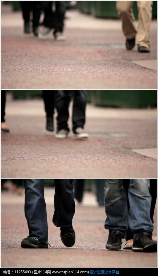 [原创]街上人群走路的脚步特写视频