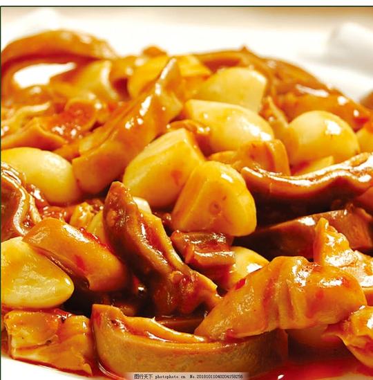 大蒜烧肚条诱人美食家常菜中国美食美食图片炖品汤羹图片素材