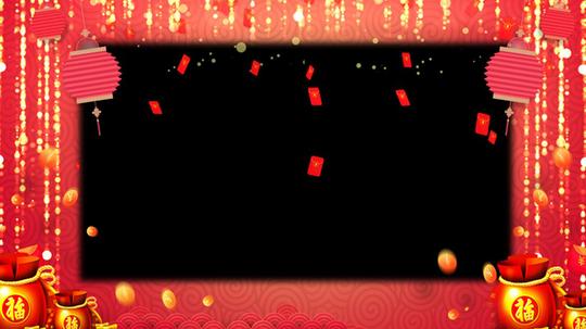 99款2022新年元旦春节拜年祝福边框带alpha透明通道后期视频制作素材中国风第5张-素材兔