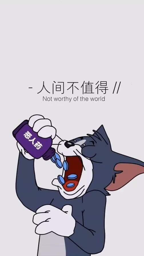 抖音汤姆猫人间不值得壁纸大全