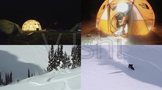 高山滑雪雪地露营速度激情