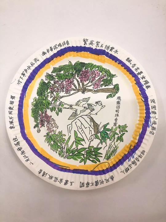 废旧利用|青花瓷纸盘画，感受国韵艺术
