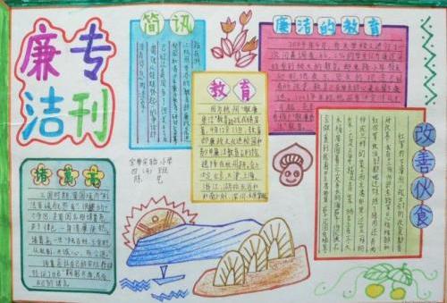 关于廉洁教育的手抄报素材廉洁小报_小学生手抄报5068儿童网