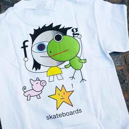 现货frogskateboardskid!tee半袖t恤圆领纯棉小众滑板