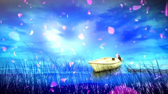 4k唯美浪漫芦苇小船背景_3840x2160_高清视频素材下载