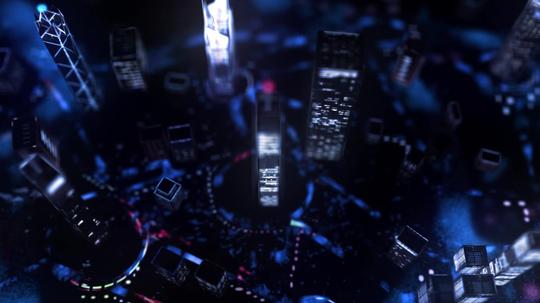 3d科技智能城市开场片头logoae模板