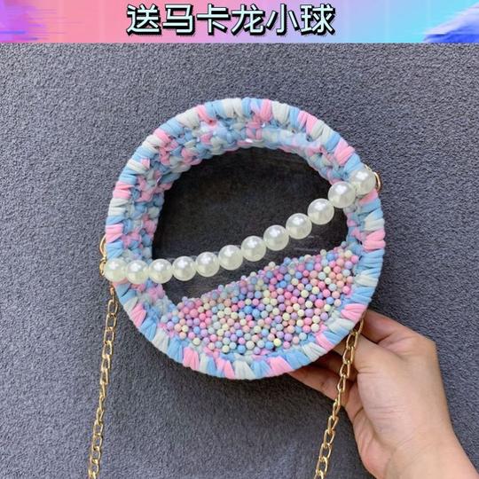 珍珠包包diy材料纯手工编织模b具制作的女手编dly自己织的抖音男