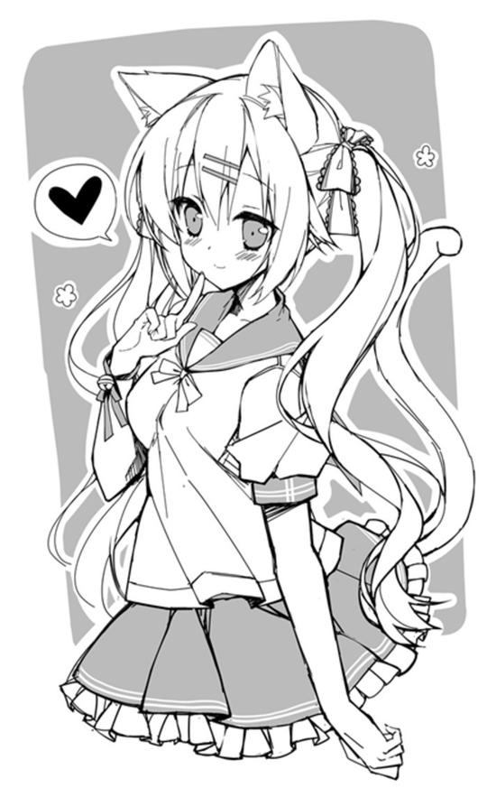 临摹稿手绘插画线稿手稿黑白素材