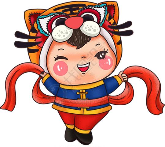 虎年娃娃扭秧歌