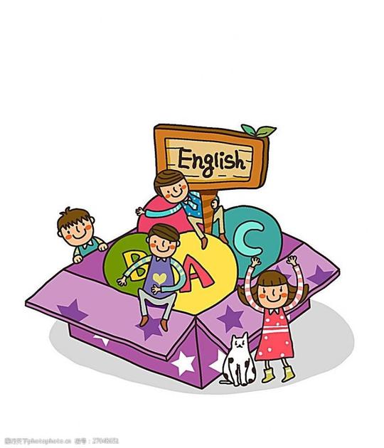 儿童幼儿英语课插画素材