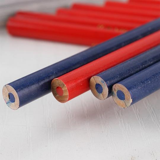 中华红蓝铅笔120特种铅笔木质施工划线铅笔绘图写字铅笔木工红蓝铅笔5