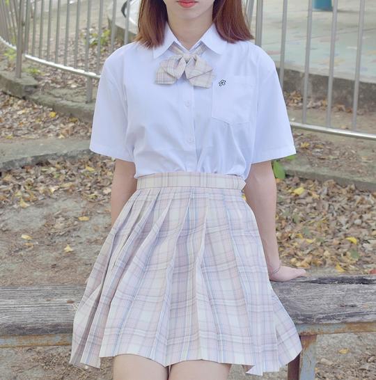 【芝桃】正统制服格裙日系学院风少女同款可爱女生甜美jk百褶校裙