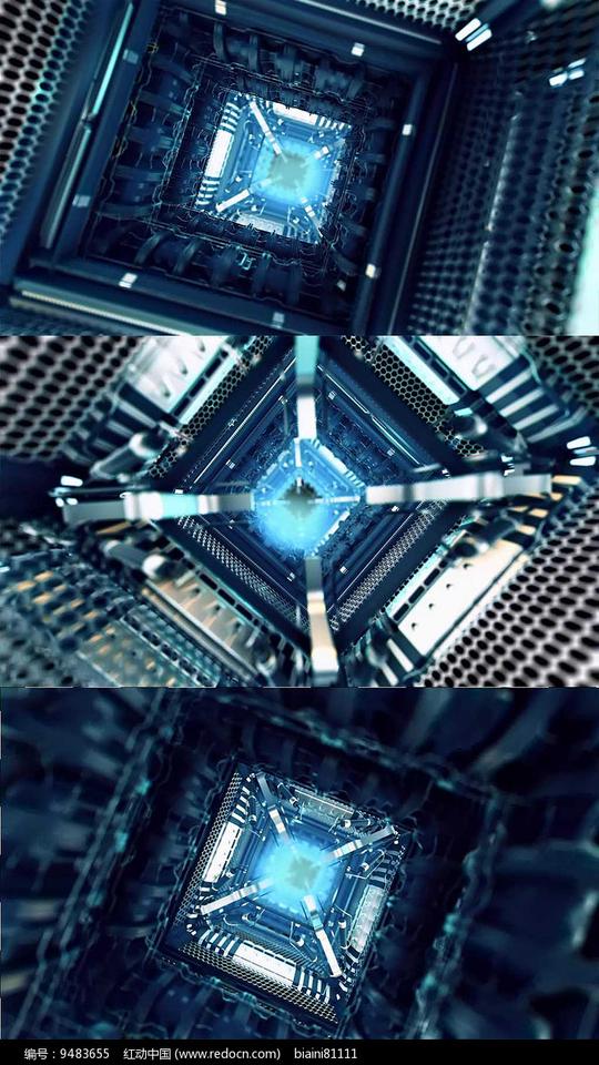 科技计算机隧道背景视频素材