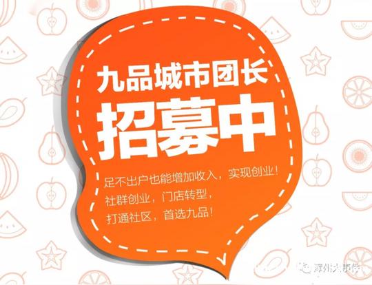 招聘100个社区核心合伙人@每个小区只招一个团长围绕水果,粮油,禽蛋