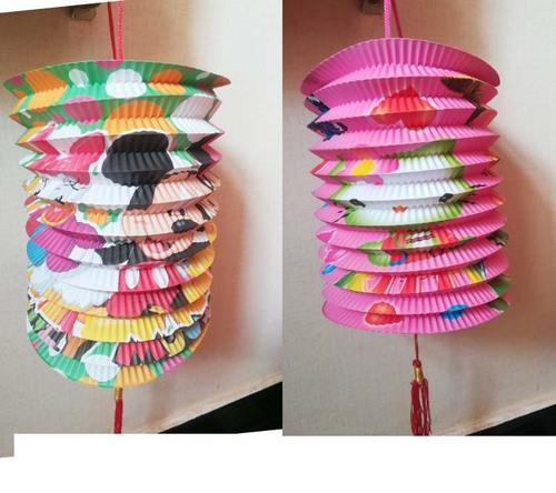 元宵节小纸灯笼幼儿园手工灯笼制作diy材料包儿童手提led灯笼蜡烛