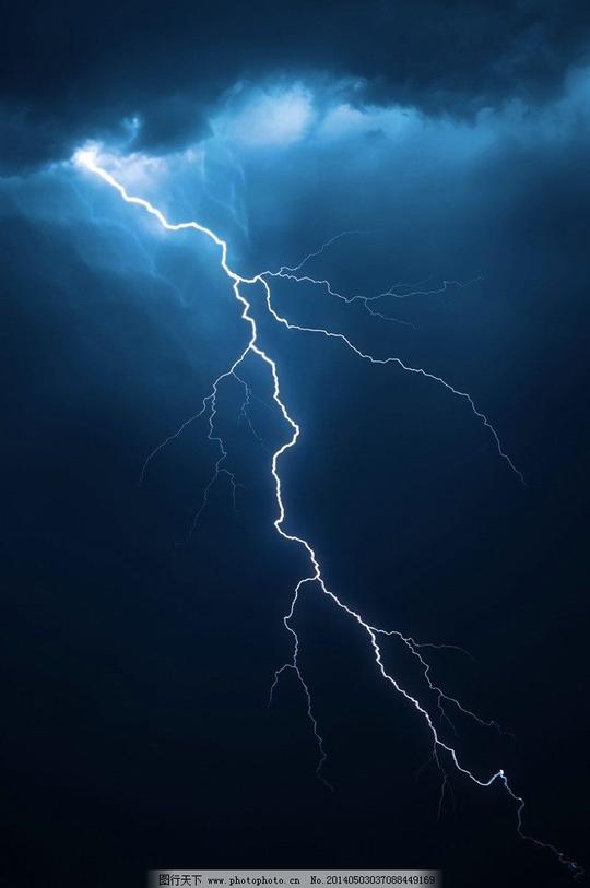 闪电打雷电闪暴风雨电闪雷鸣恶劣天气生活素材摄影