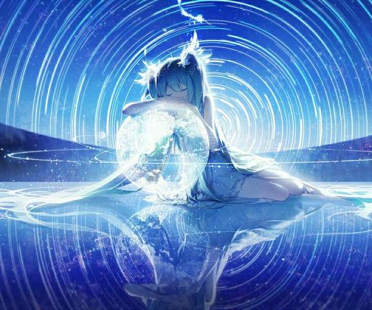 初音未来蓝色系星空回音