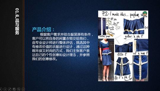 c&b服装工作室创业策划方案精美服装类ppt模板