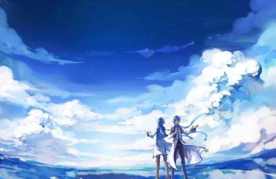 p站二次元少女少年初音kaito壁纸素材头像v家