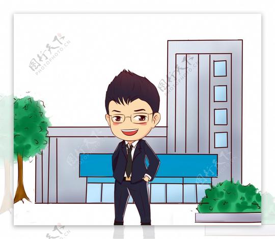 创业青年才俊卡通图片