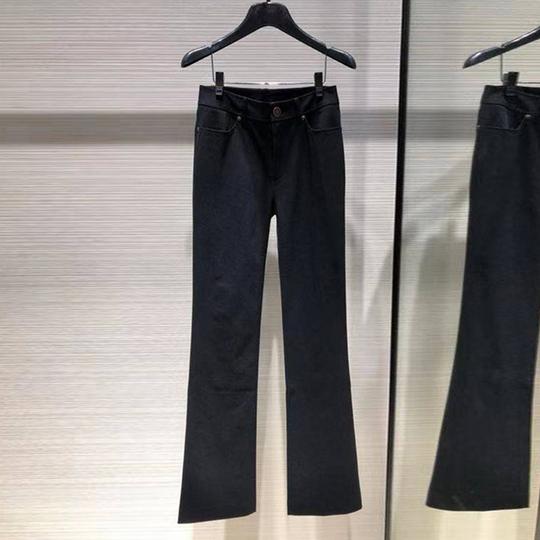 希哥弟思媞女装专柜正品牌2019秋冬新款黑色高腰显瘦微喇叭长裤子