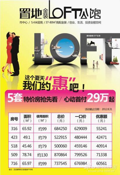 创业生活约惠置地loft公馆精装现房首付29万起(图)_置地广场_打折_新浪房产_新浪网