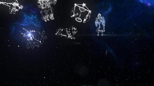 星空十二星座动态循环背景高清视频素材_1920x1080